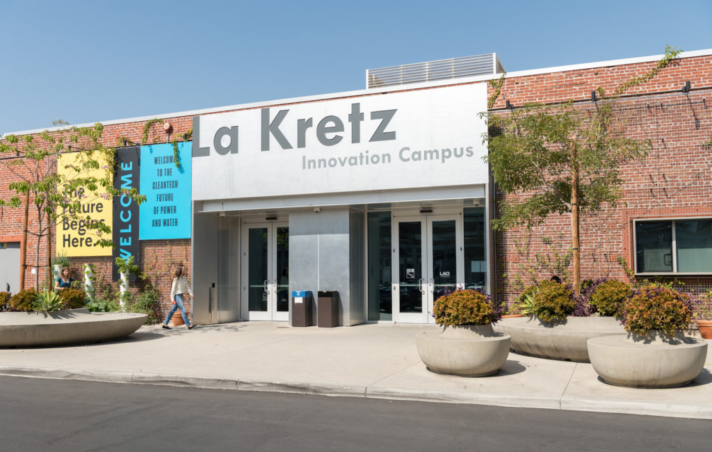 The exterior of LADWP's La Kretz building in LA's Arts District.