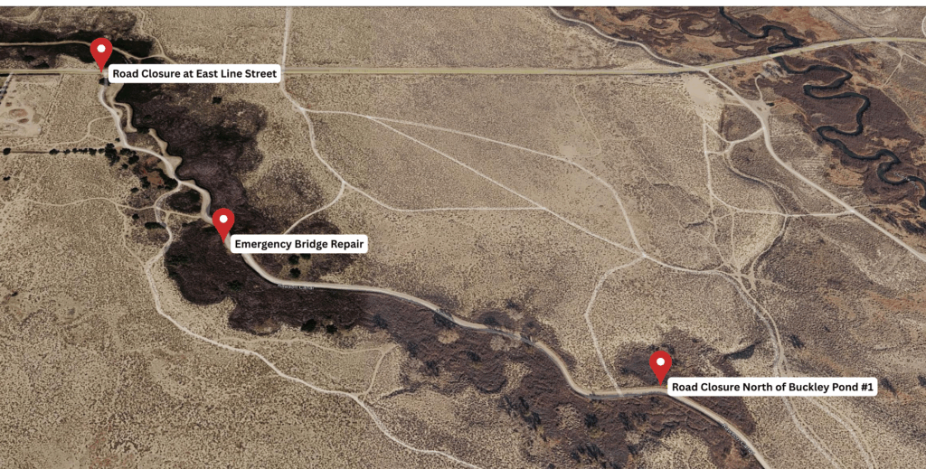 Image of Map with Street Closures on Rawson Canal Rd