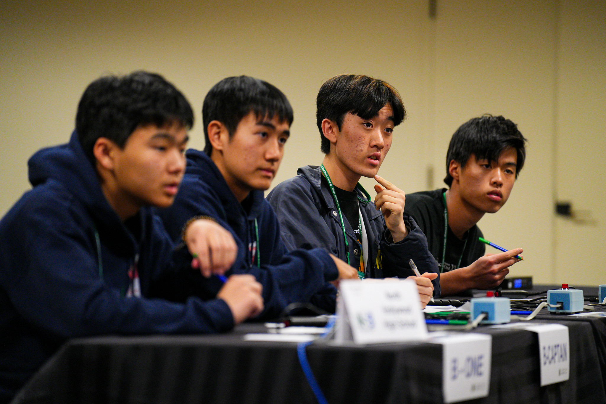 National Science Bowl North Hollywood High School participants at table during competition